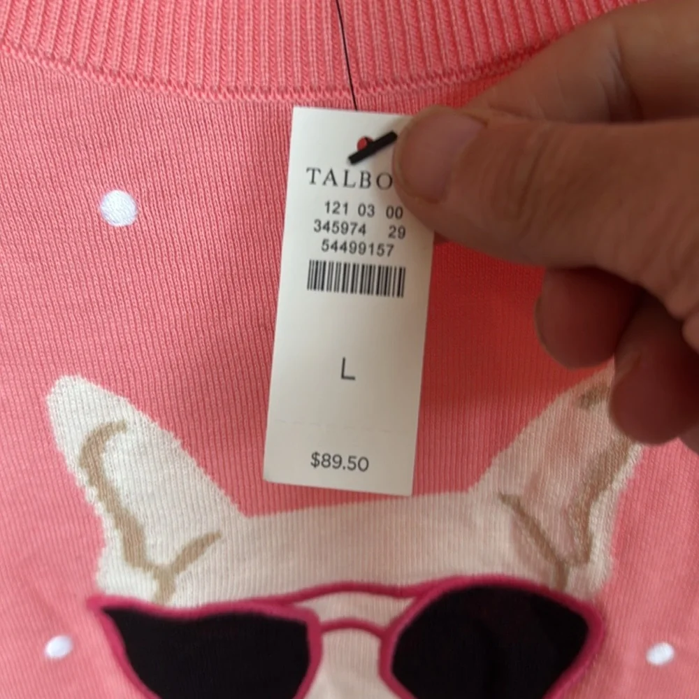 Talbots‎ French bulldog sweater. NWT. Retail 89.50